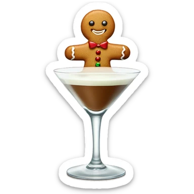 Tiny Gingerbread man in a gingerbread martini sticker