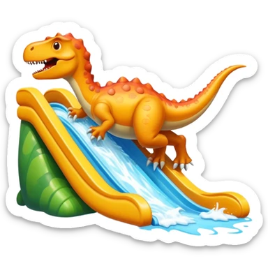 Dinosaur on water slide sticker