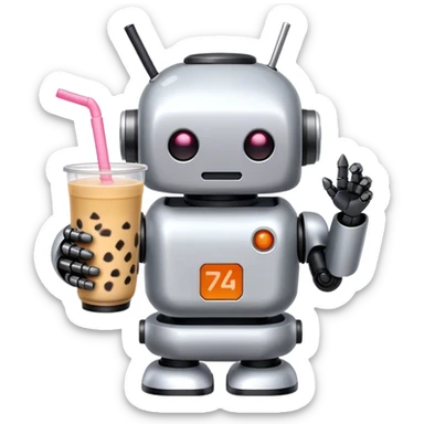 Boba tea robot 74 sticker