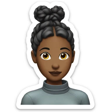Girl with back hair in space buns  sticker