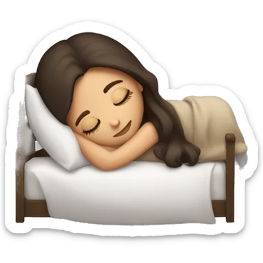 brunette girl sleeping cozy sticker