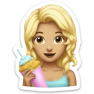 i want a girl who east iceream sticker