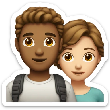 A girl wiht brown hair with her boyfriend with brown short hair sticker