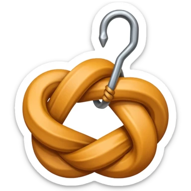 knot a rope to a metal hook sticker