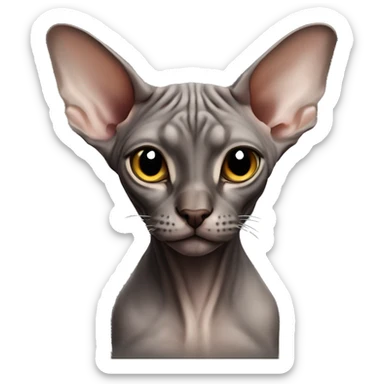 Sphynx cat dark brown and gray  sticker