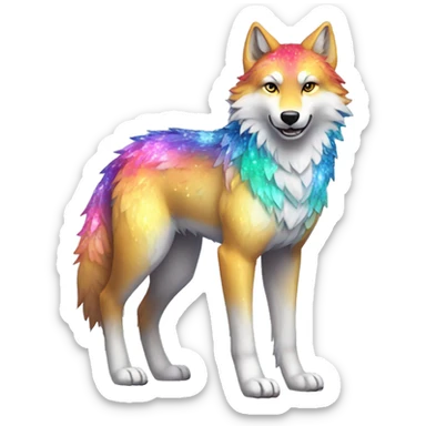Colorful Sparkle-wolf full body sticker