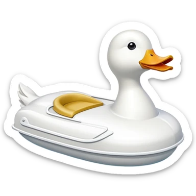 The white duck-shaped pedal boats  sticker
