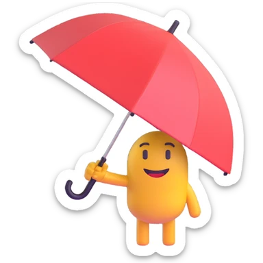 Change the umbrella to be closed, keep the man offering it for a handshake, same 3D emoji style, no background. sticker