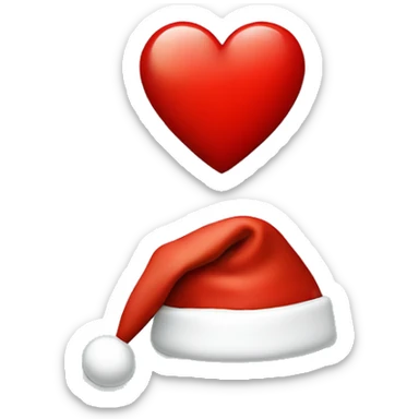 red heart with Santa hat on top sticker