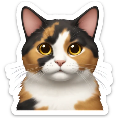 Calico cat with big belly  sticker