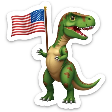 T-Rex with a American flag sticker