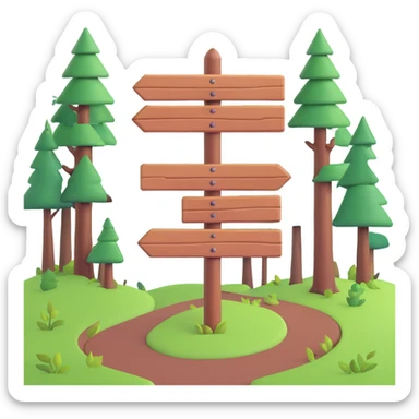 wooden signpost in forest sticker
