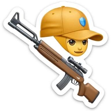 Emoji con arma y gorra Nike sticker
