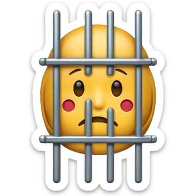 Emoji behind bars sticker