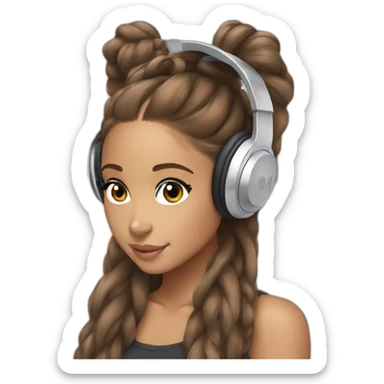 Ariana grande wearing headphones sticker