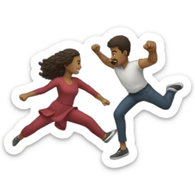 two people kicking sticker