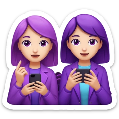 You can create two girls enjoying a concert with purple lights   sticker