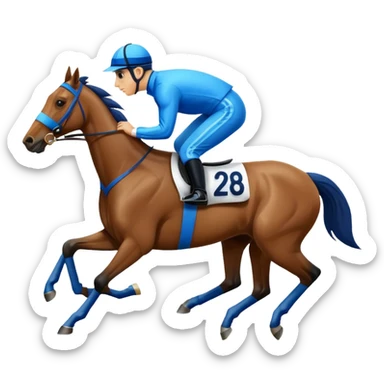 horse racing blue sticker