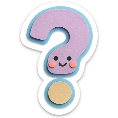 soft pastel kawaii question mark icon sticker