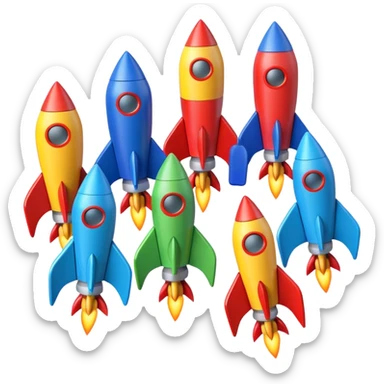 colored Toy Rockets sticker