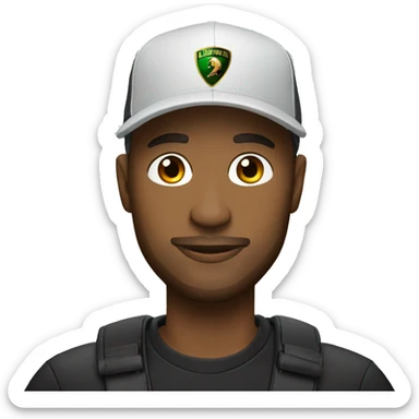 Man in Lamborghini Car With styles cap sticker