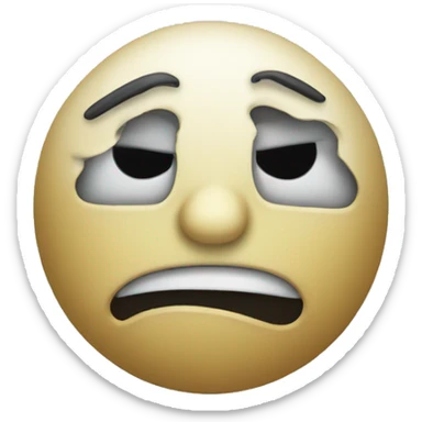 Sad face wearing a happy mask sticker