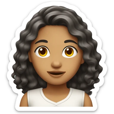 latin girl with wavy long hair  sticker