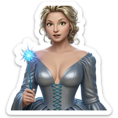 enchanted girl with wand sticker