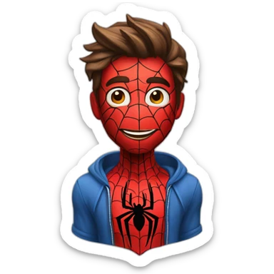 spider-man tirando corazones sticker