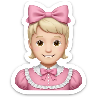 Fiyonklu ve pembe lolita giyen erkek çiz sticker