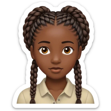hazme una niña negra con trenzas sticker
