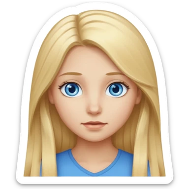 A girl with long blonde hair and blue eyes sticker