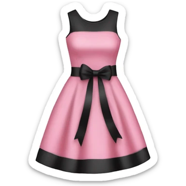 Pink black dress with ribbon sticker