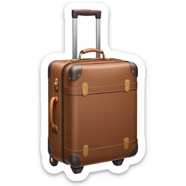 Rolling luggage with handle, muted colors, not vibrant sticker