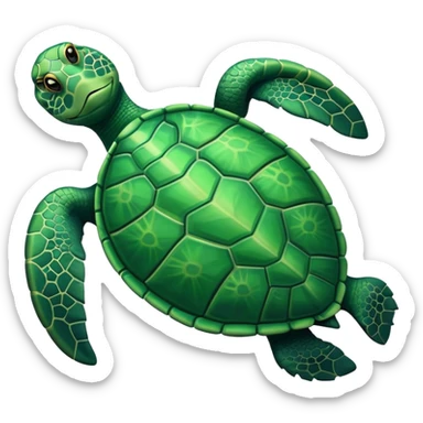 Can you please generate a simple turtle emoji like a sea turtle but viewed from above sticker