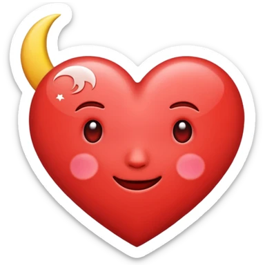 Heart and moon emoji sticker