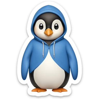friendly anthropomorphised penguin in a hoodie and jeans standing with arms folded sticker