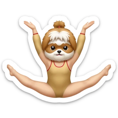 Shitzu doing gimnastic  sticker