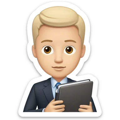Businessman crossed with a notebook 👨🏼‍💼+📝 sticker
