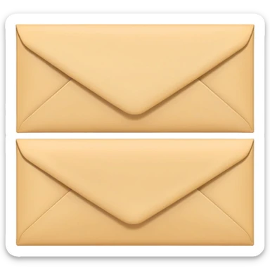 Three identical sealed manila envelopes in a row sticker