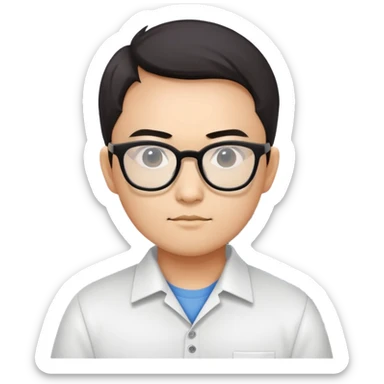 asian computer science nerd working at palantir sticker