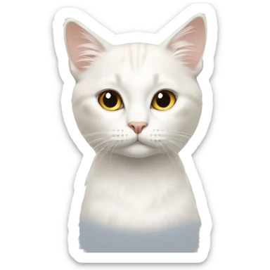 White cat , blond hair, har salon sticker