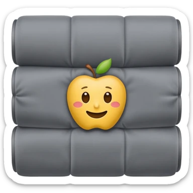 cozy weighted blanket, folded and inviting, apple style emoji sticker