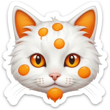 gato blanco con manchas naranjas aesthetic sticker