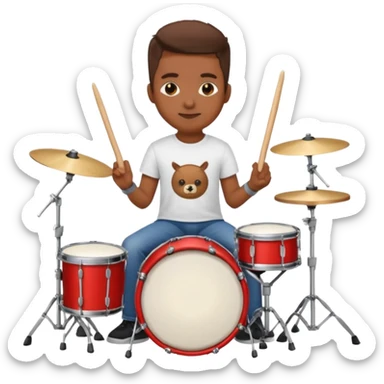 drummer at drum kit sticker