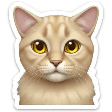 a lop-eared beige cat with yellow eyes sticker