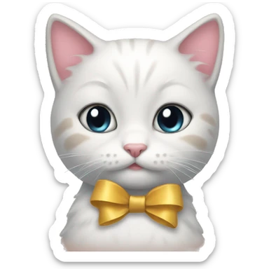 kitty with bows  sticker