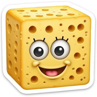 Give me a spongebob make it yellow but in cheese  sticker