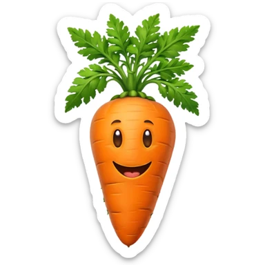 a big carrot with goofy face over the world sticker