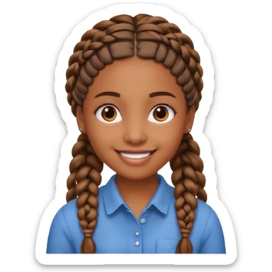 fille marron avec des tresse sticker